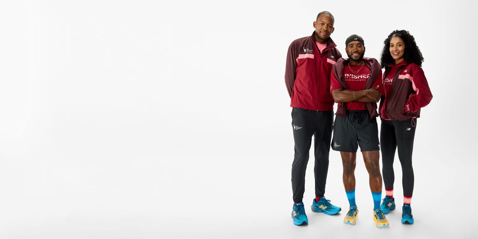 People wearing 2026 TCS New York City Marathon Finisher Collection apparel. 