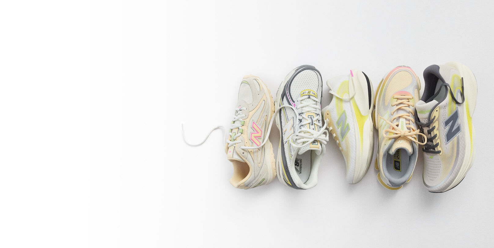 A group shot of the Warm Skies footwear pack, photographed in studio.