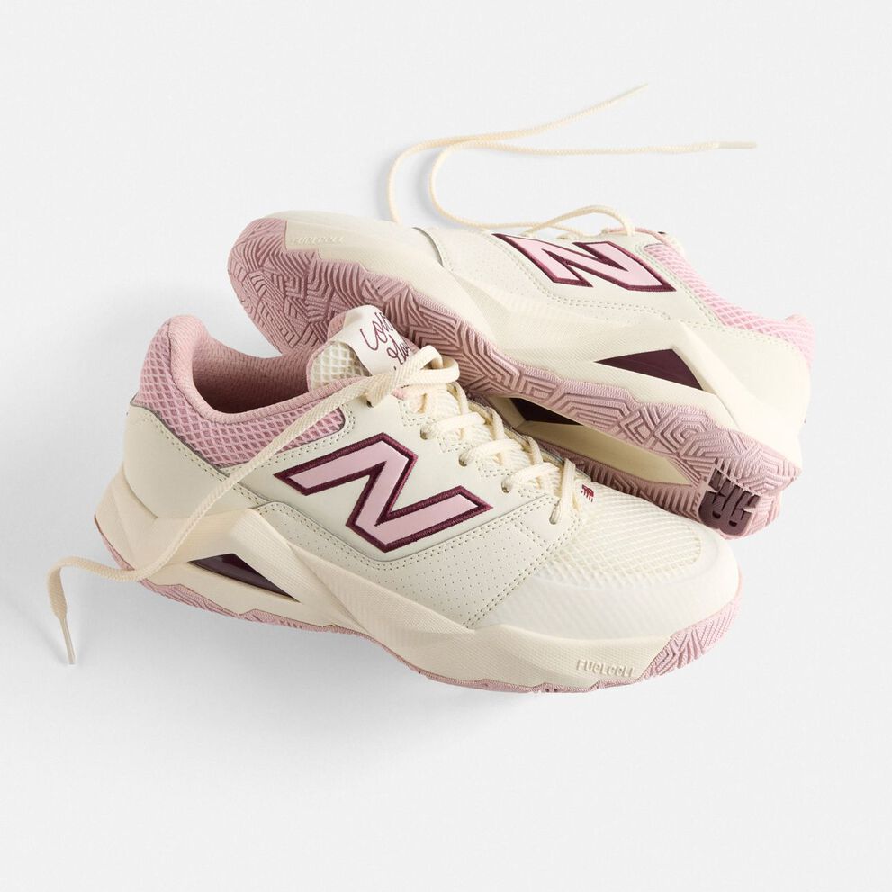 A pair of pink Coco Delray shoes in a studio