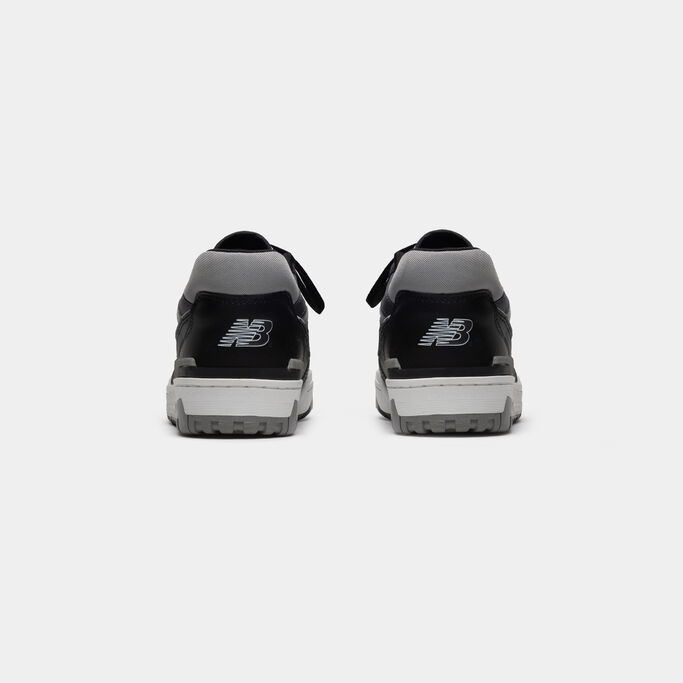 Heel detail shot of Black & Gray pair of lifestyle shoes