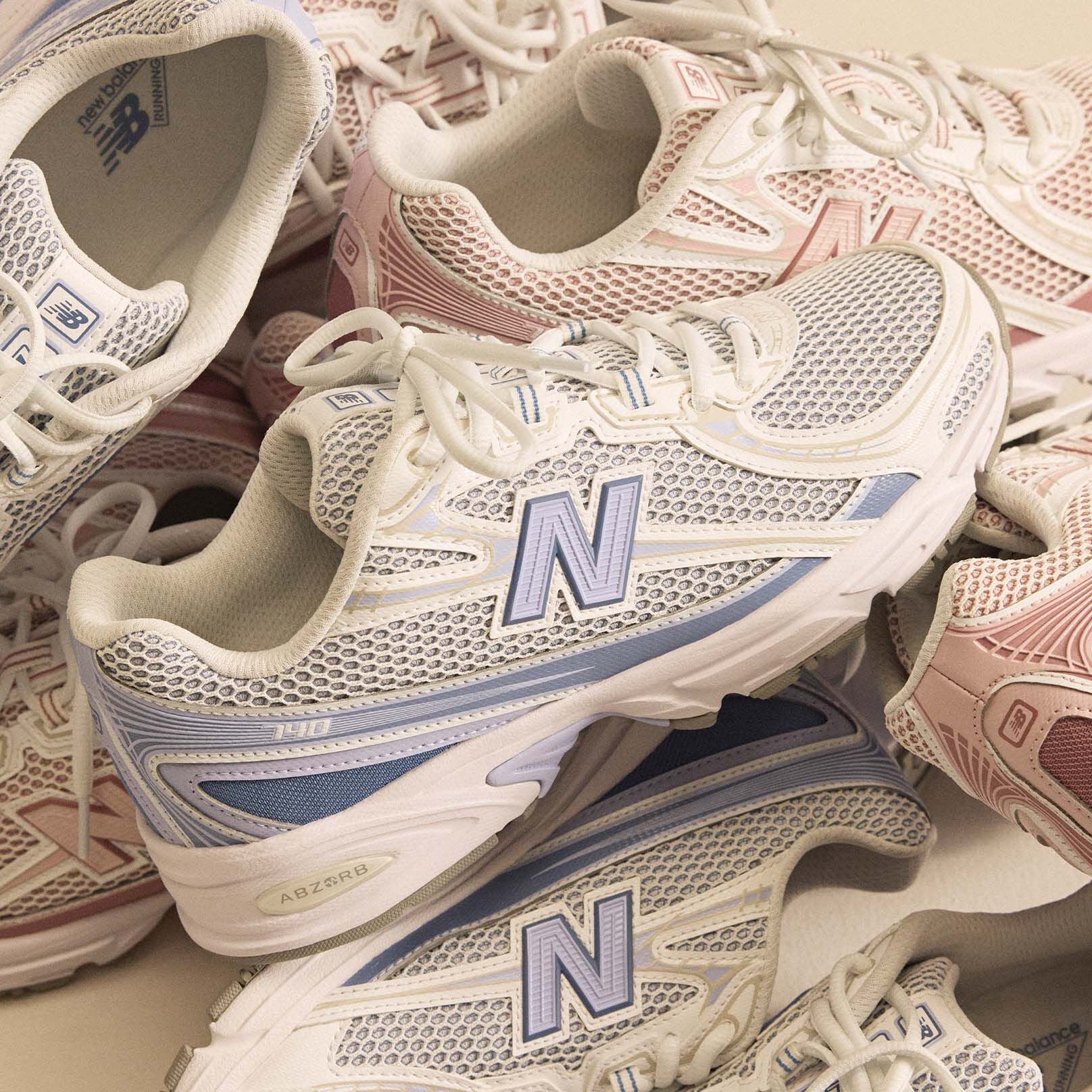 The 740 shoes stacked 