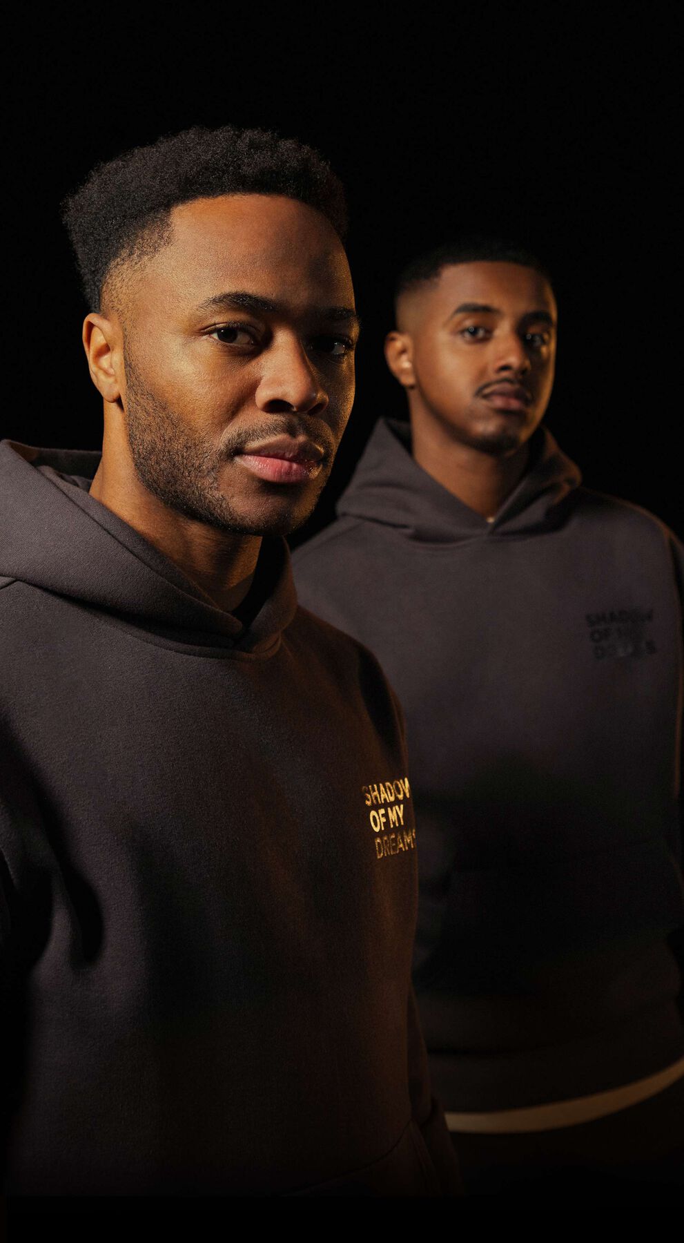 Raheem Sterling and City Boy Moe in black Shadow of my Dreams apparel