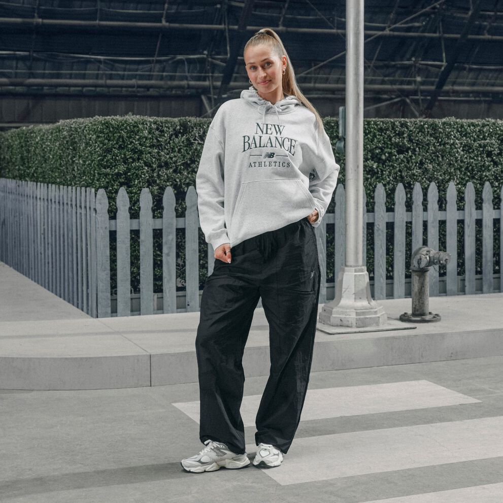 Jordyn Huitema wearing a pair of grey 9060s