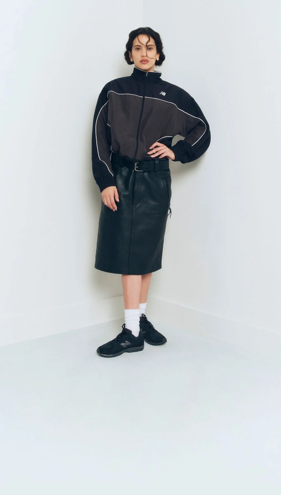 Rosalia wearing black 204L shoes