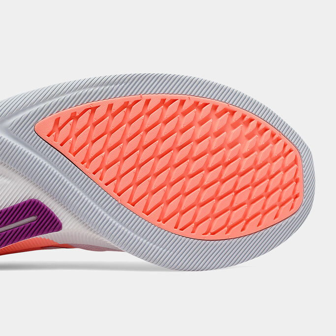 Bottom view of pink FuelCell 890v8 outsole