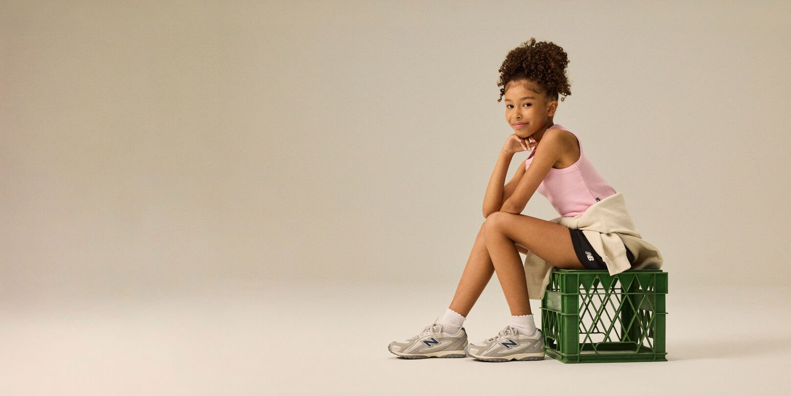 Girl wearing a pair of 204L shoes. 