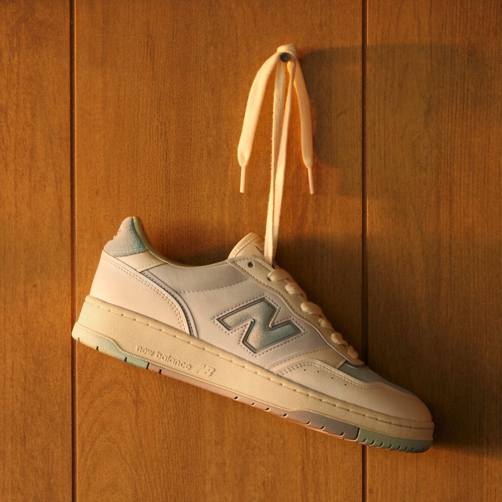 A 950 hanging by its laces
