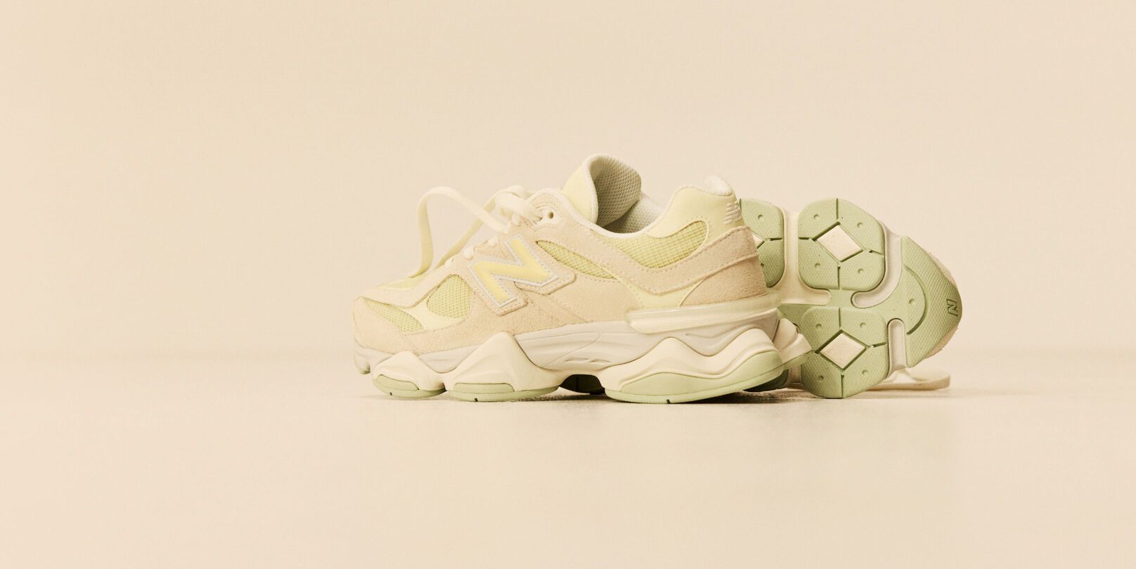 A pair of 9060 shoes in studio. 