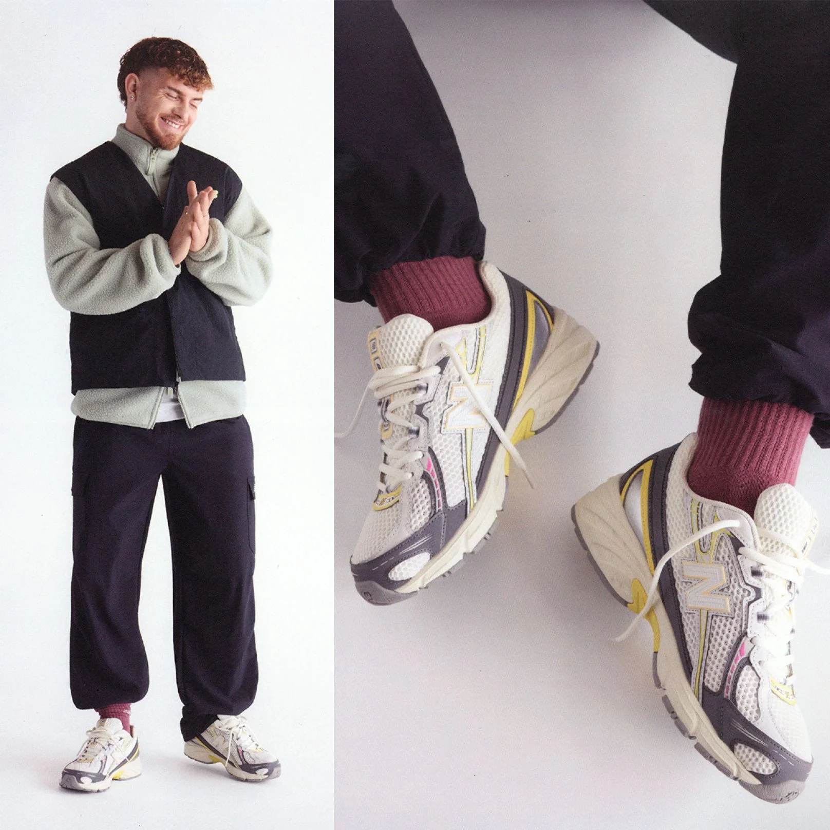 Harvey Elliot wearing the Warm Skies 740 shoes.