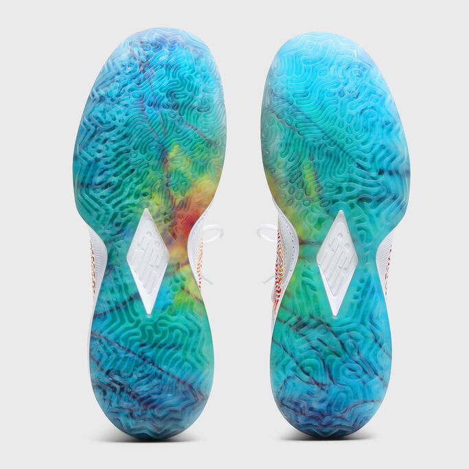 Bottom of the shoes showing the sole and the heat mapping design.