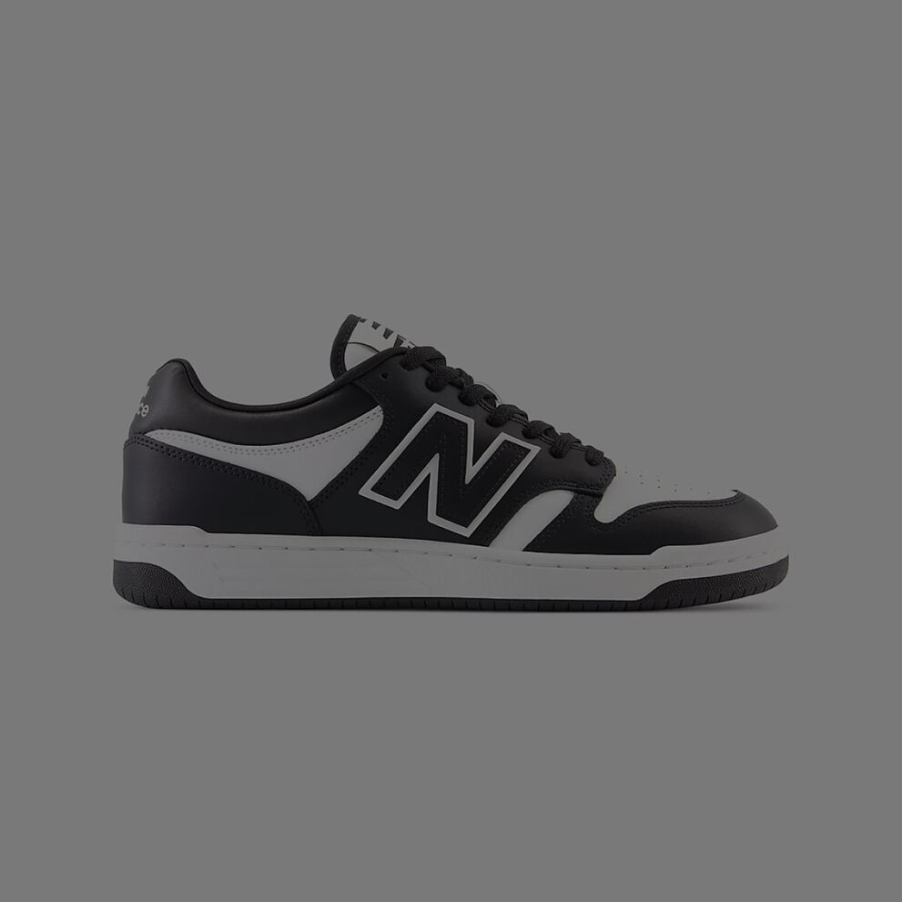 Photo of black and white New Balance 480.