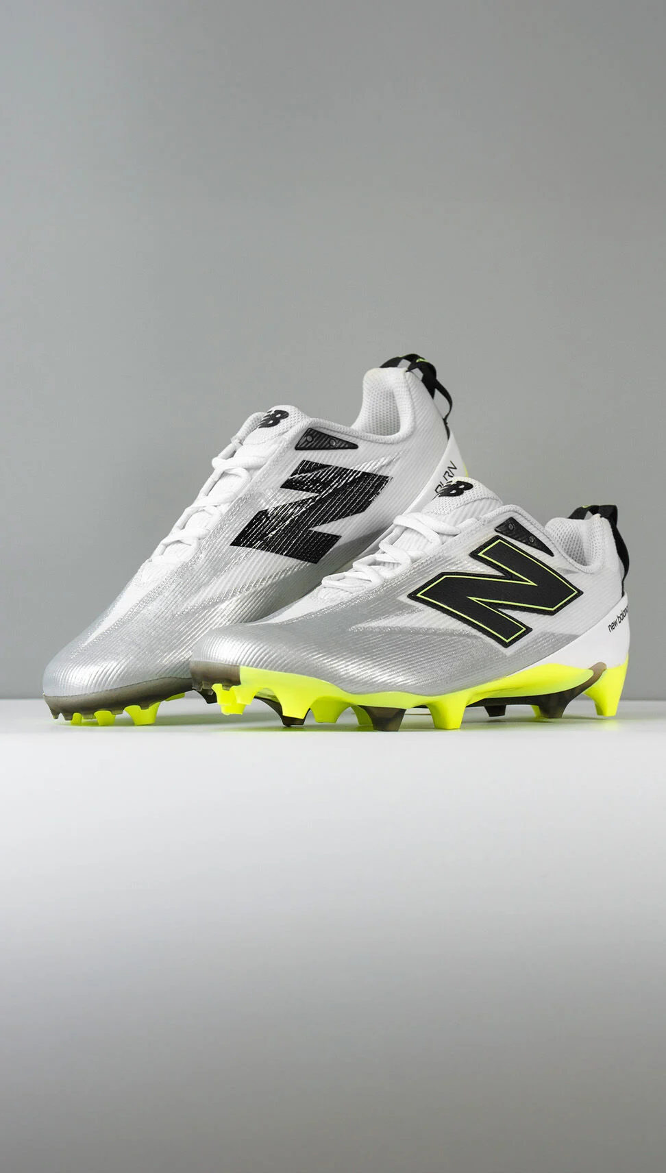 In-studio, profile shot of BurnX5 shoes.