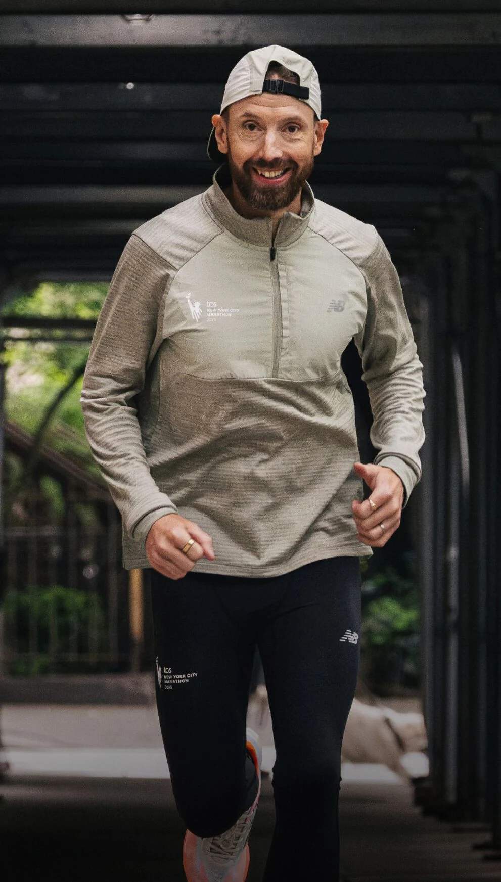 A man running outside.