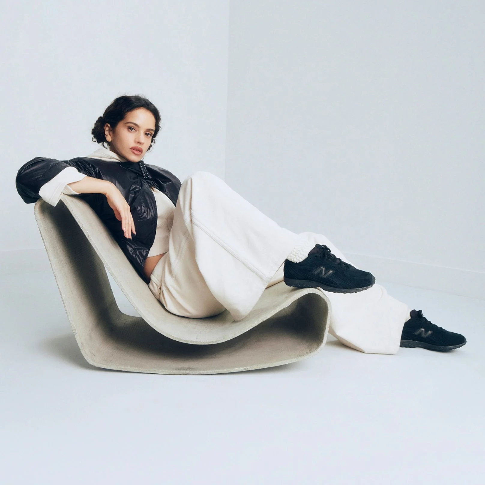 Rosalia wearing black 204L shoes