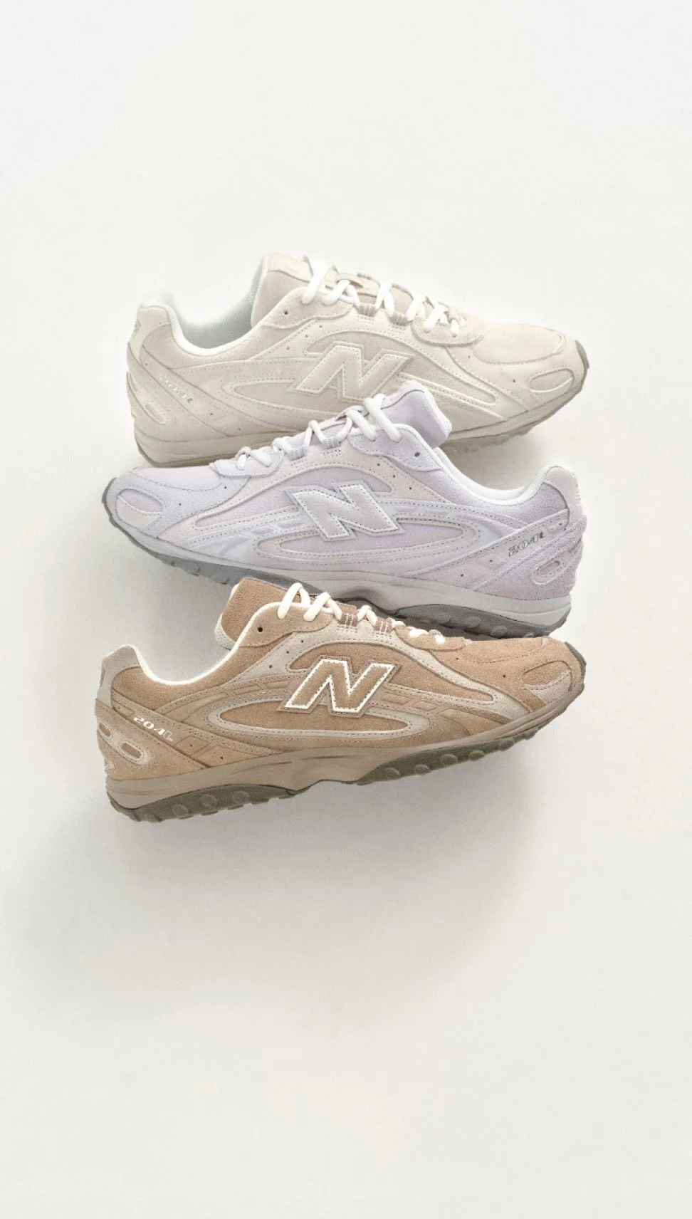 Three pairs of variously colored 204Ls on a white background.