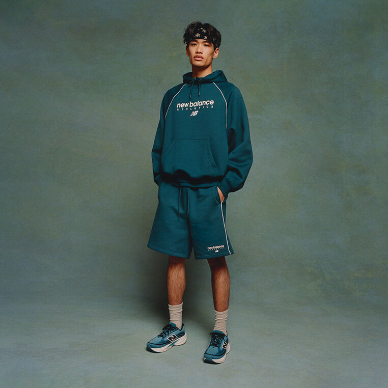 Head to toe outfits in cool forest tones.