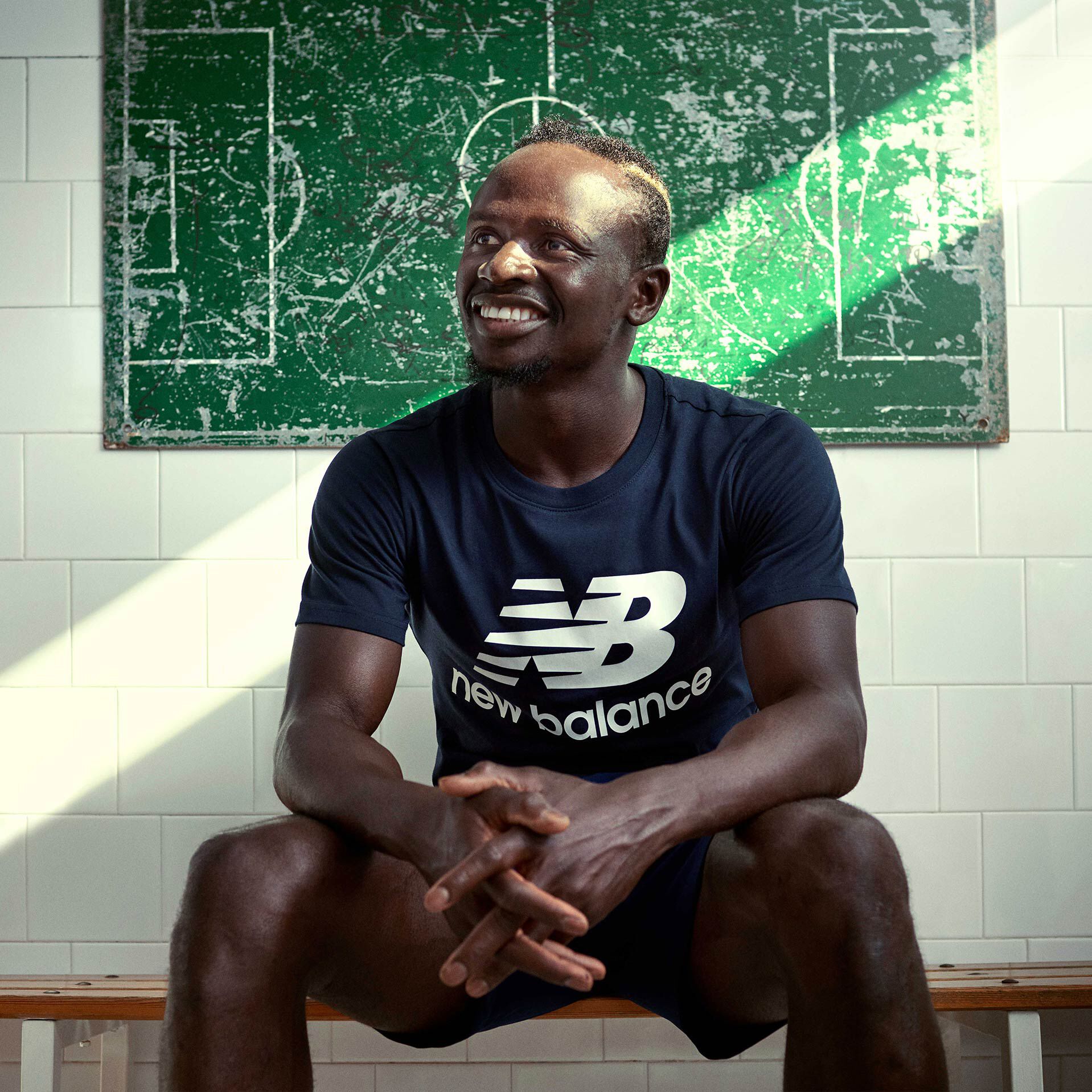 Sadio Mane sitting on bench