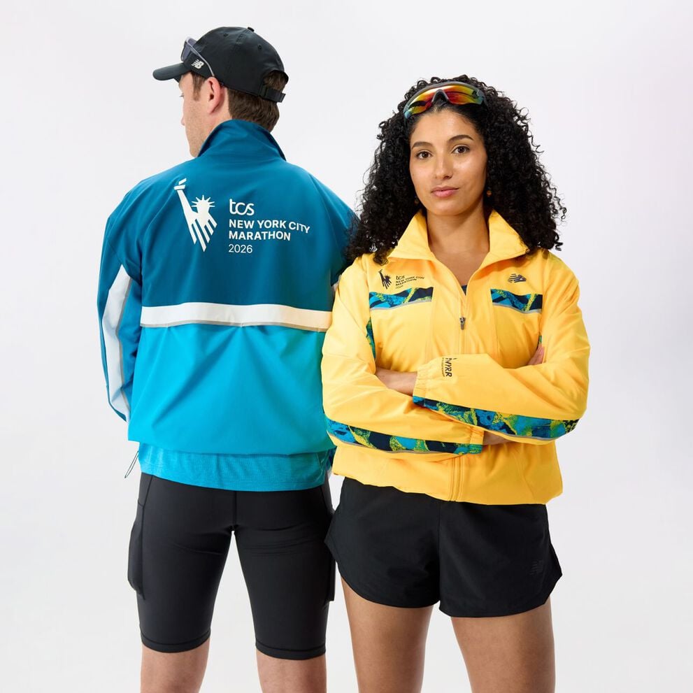 People wearing 2026 TCS New York City Marathon Collection apparel. 