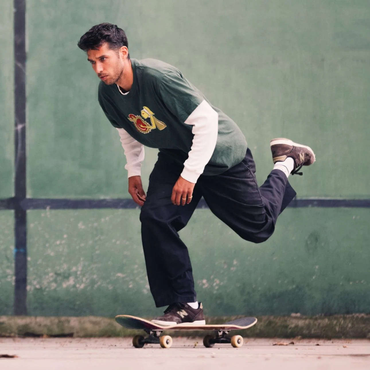 Tom Knox skateboarding in the Numeric 600 shoes.