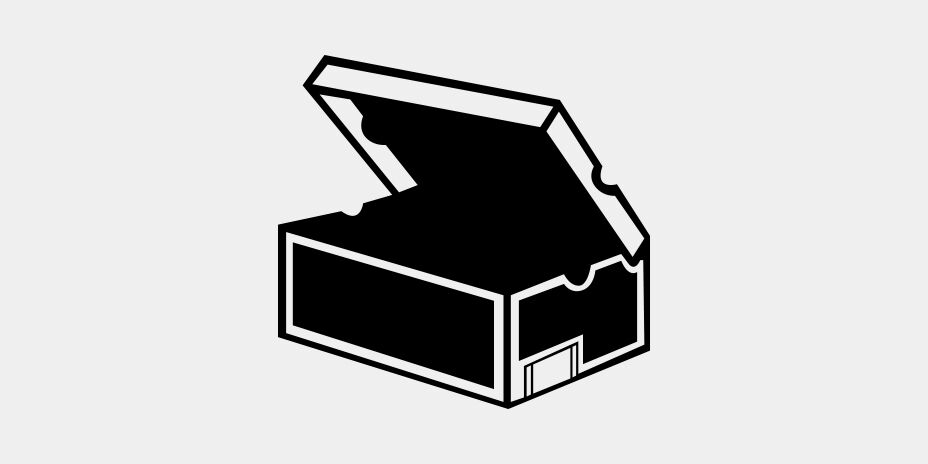 Icon featuring an open shoe box