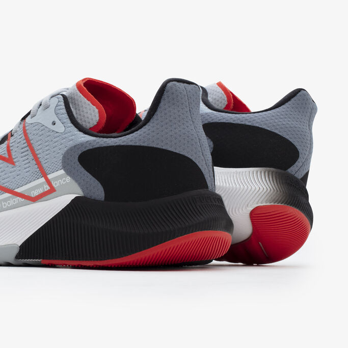 Back heel shot of a pair of the men’s steel colored FuelCell Propel.