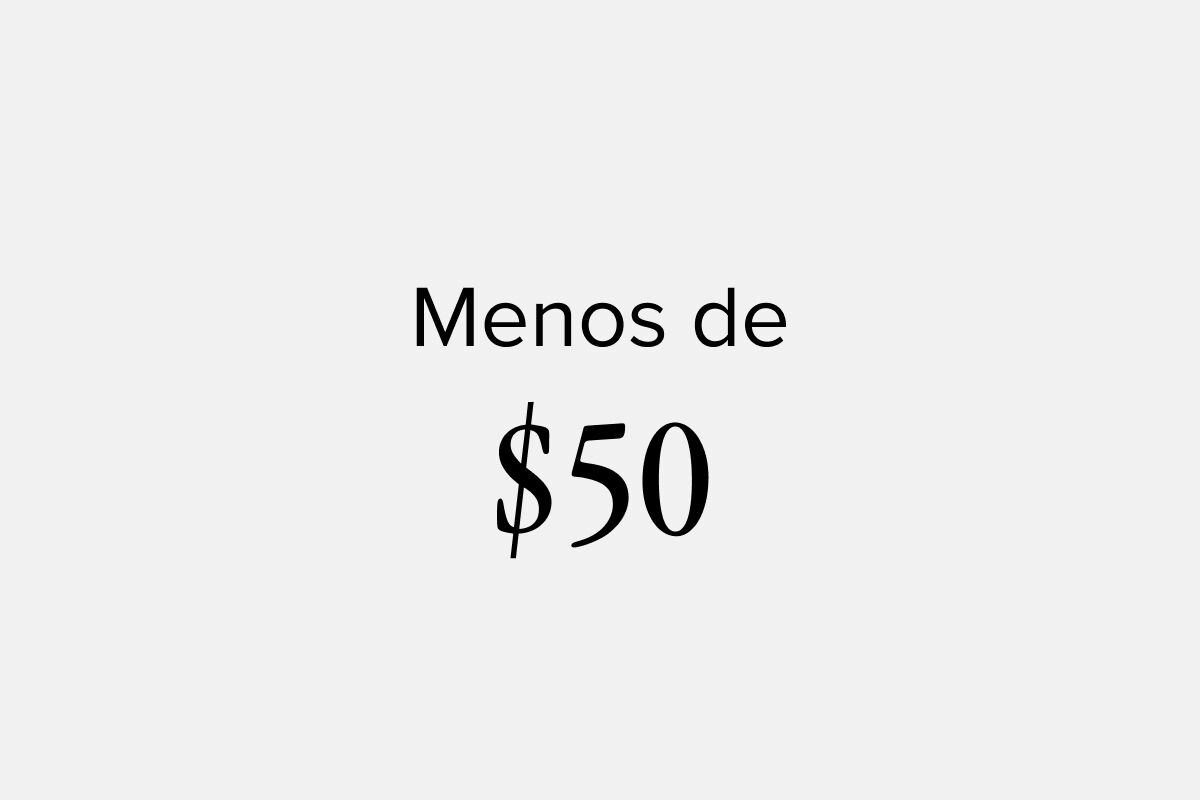 Menos de $50