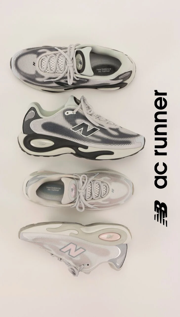 AC Runners lined up on a grey background