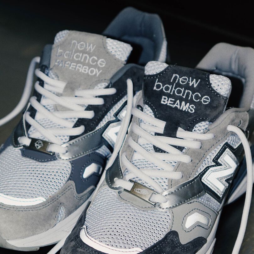 Close up of the sneakers showing the tongue accents and branding.