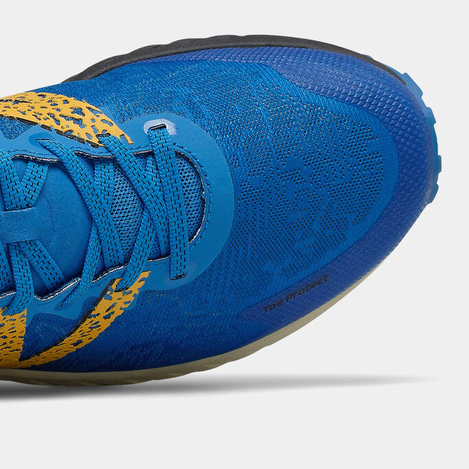 Top view showing the laces and the textured mesh upper.