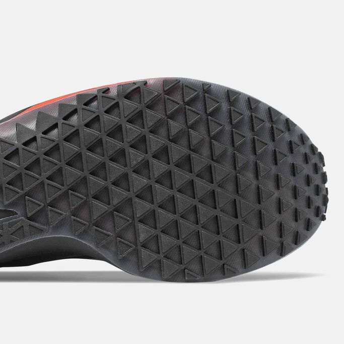 Bottom view of black FuelCell Speedrift triangle pattern outsole