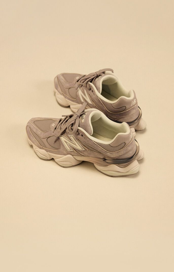 Off-figure shot of tan and beige shoes