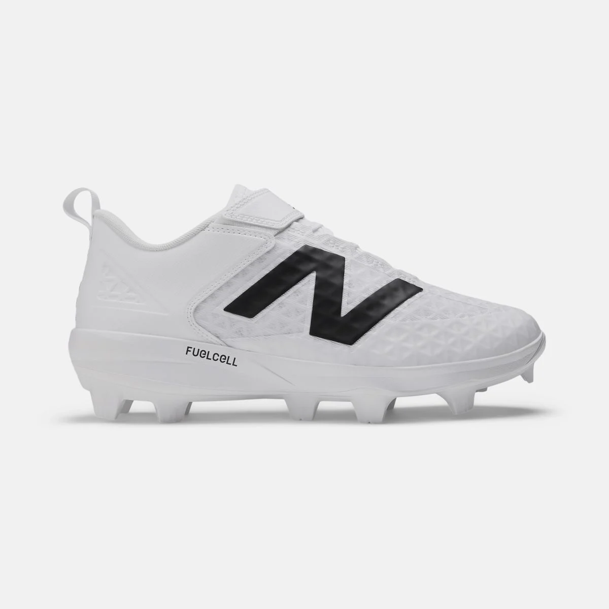 Mid, white molded cleat.