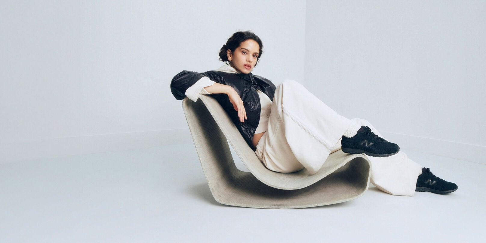 Rosalia wearing black 204L shoes