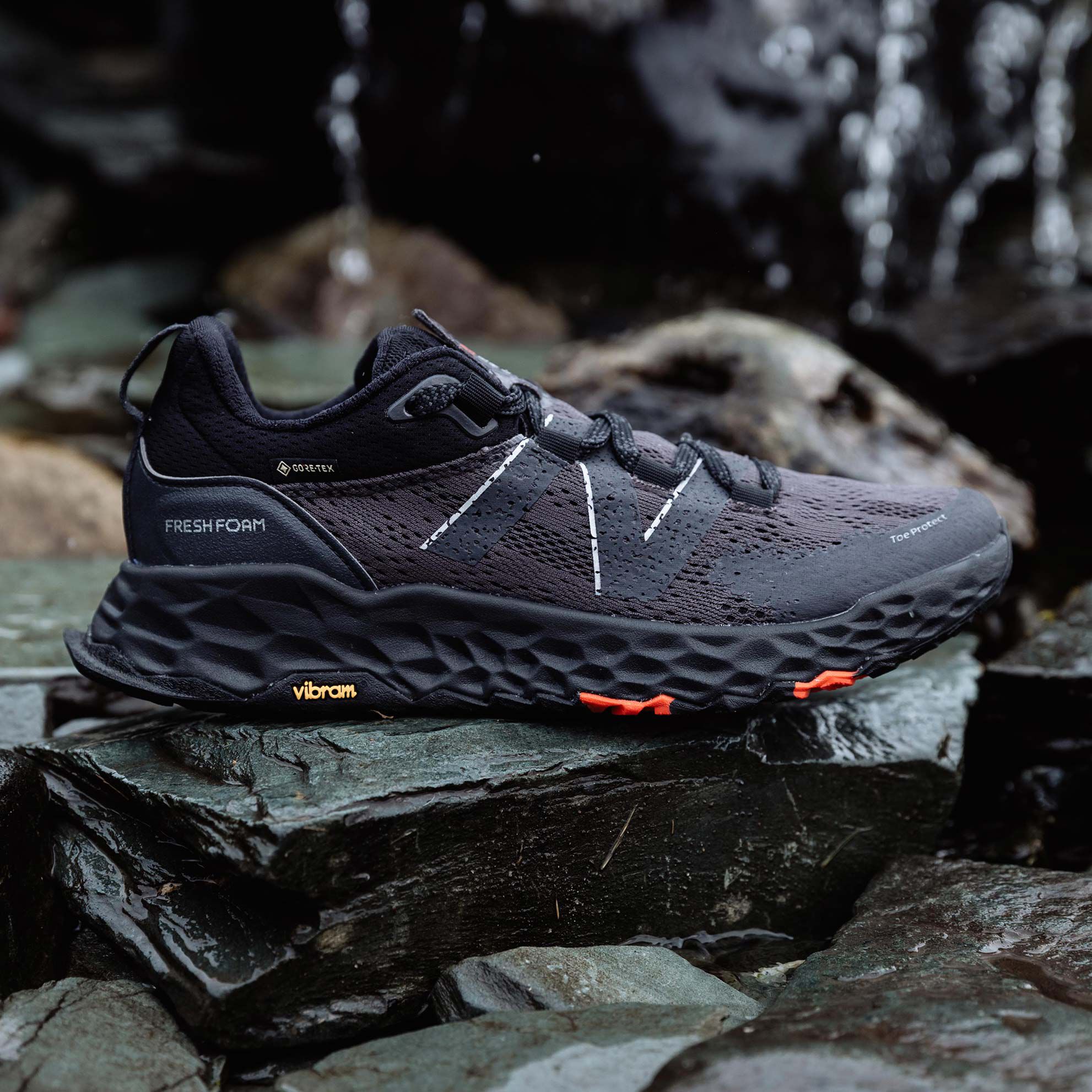 Lateral side of the Fresh Foam Hierro v5 Goretex trail running shoe