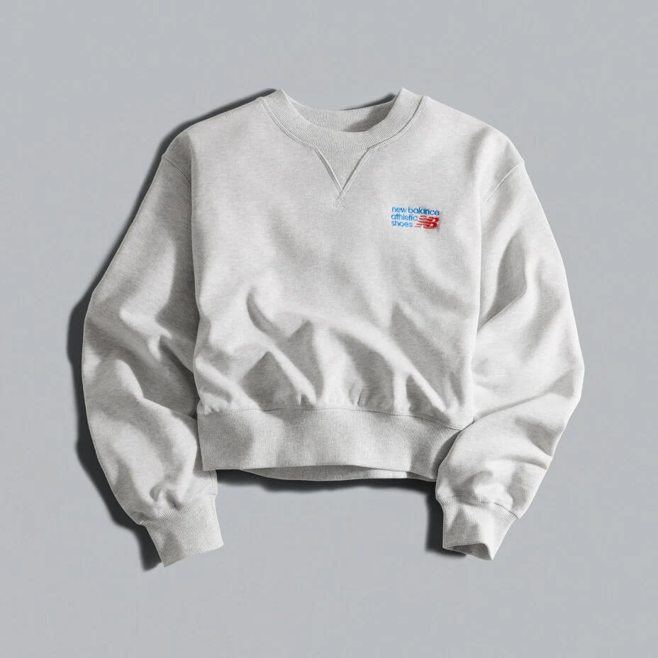 Athletics Premium Logo Relaxed Crop Crew